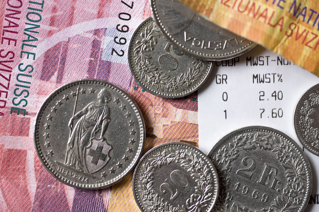 Schweizer Banknoten und Münz