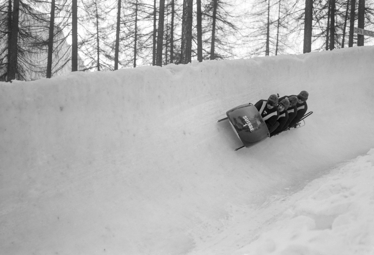 La pista di bob di Cortina delle Olimpiadi del 1956.