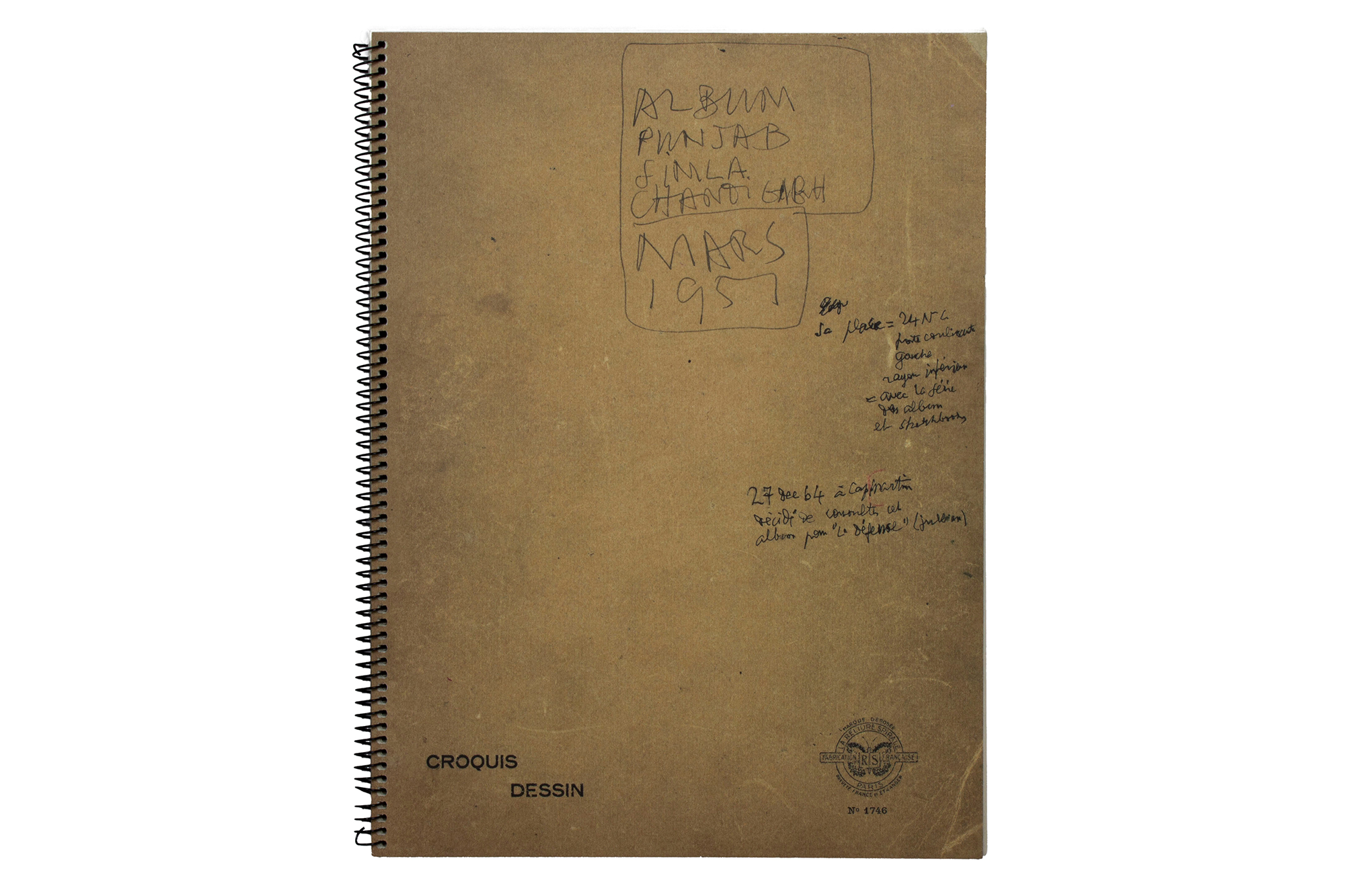 Facsimile edition of Le Corbusier's spiral-bound notebook, known as "Album Punjab"