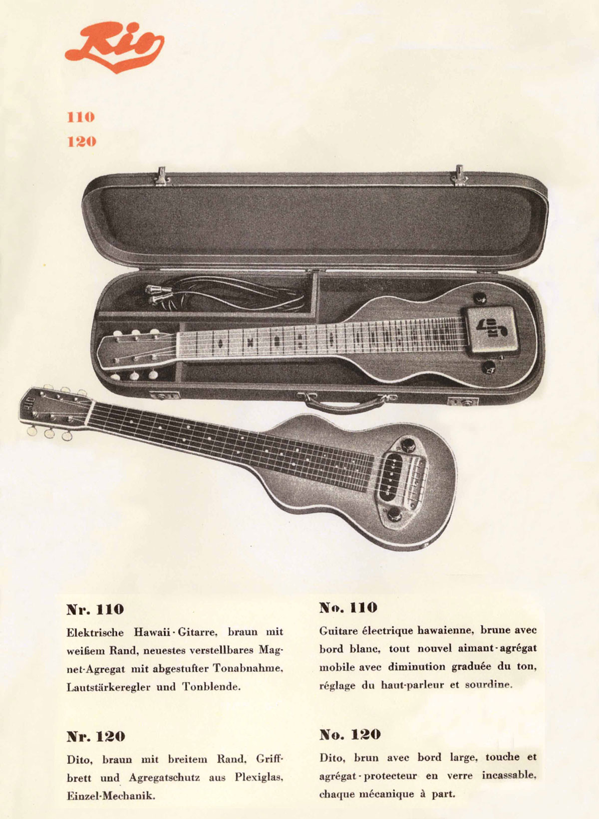 Каталог гитар Rio, 1949 год.