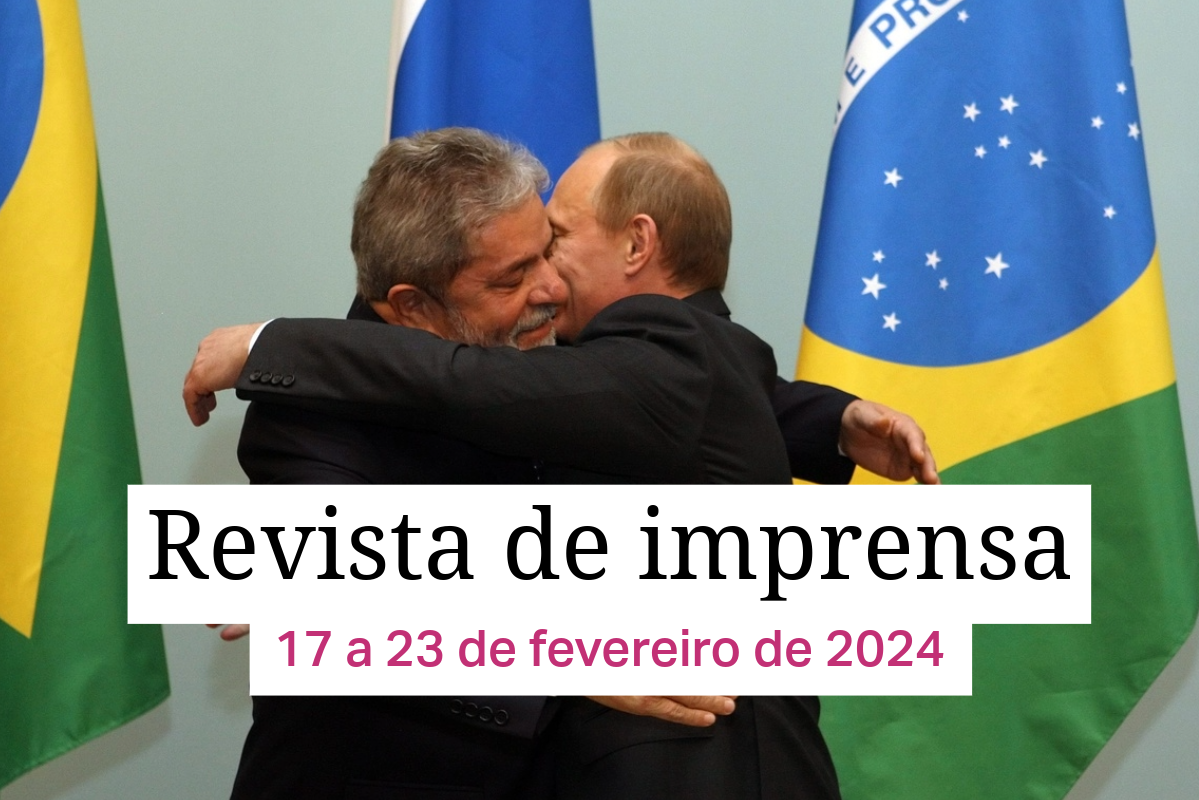 Lula abraçando Putin