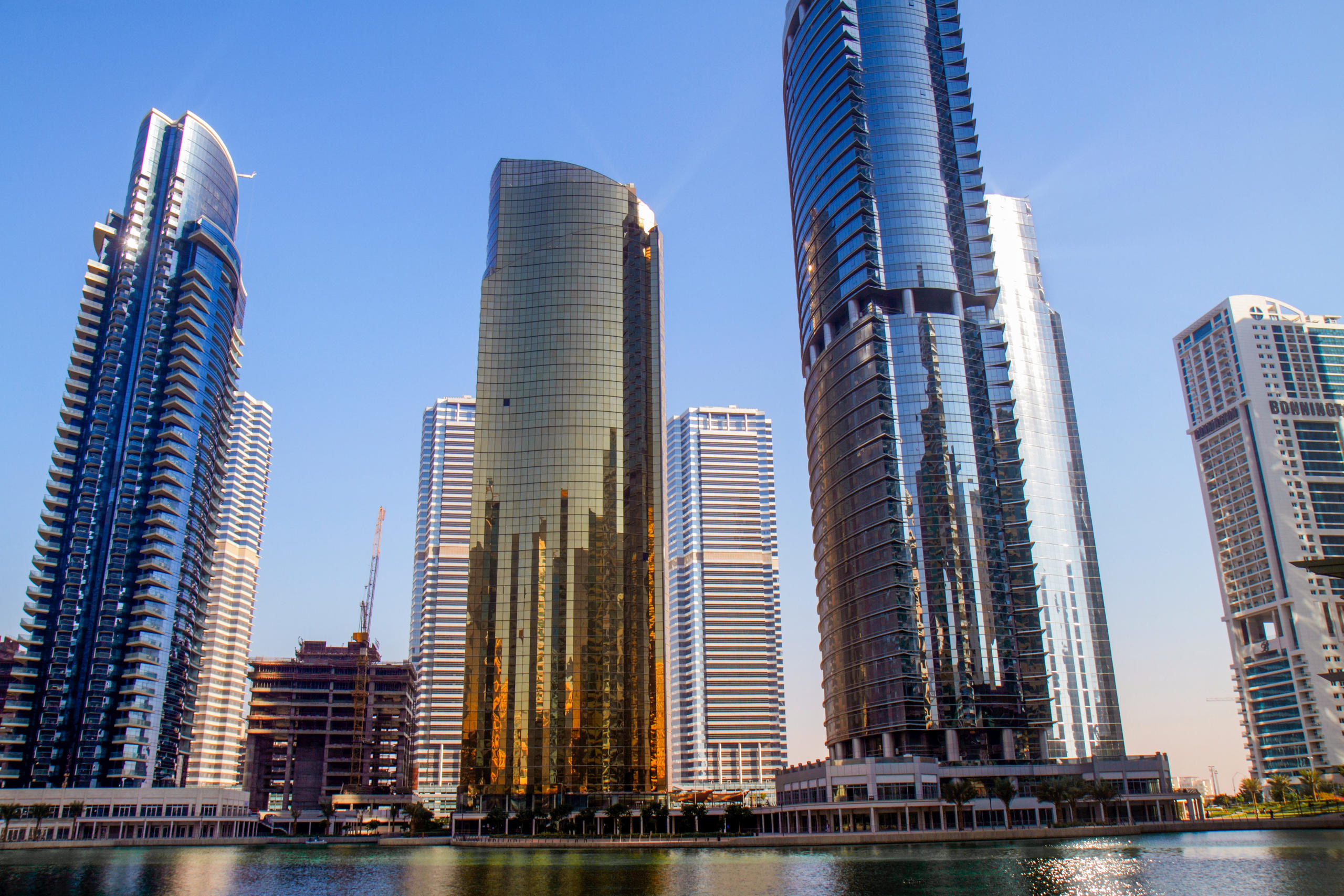 Gold skyscrapers in Dubai