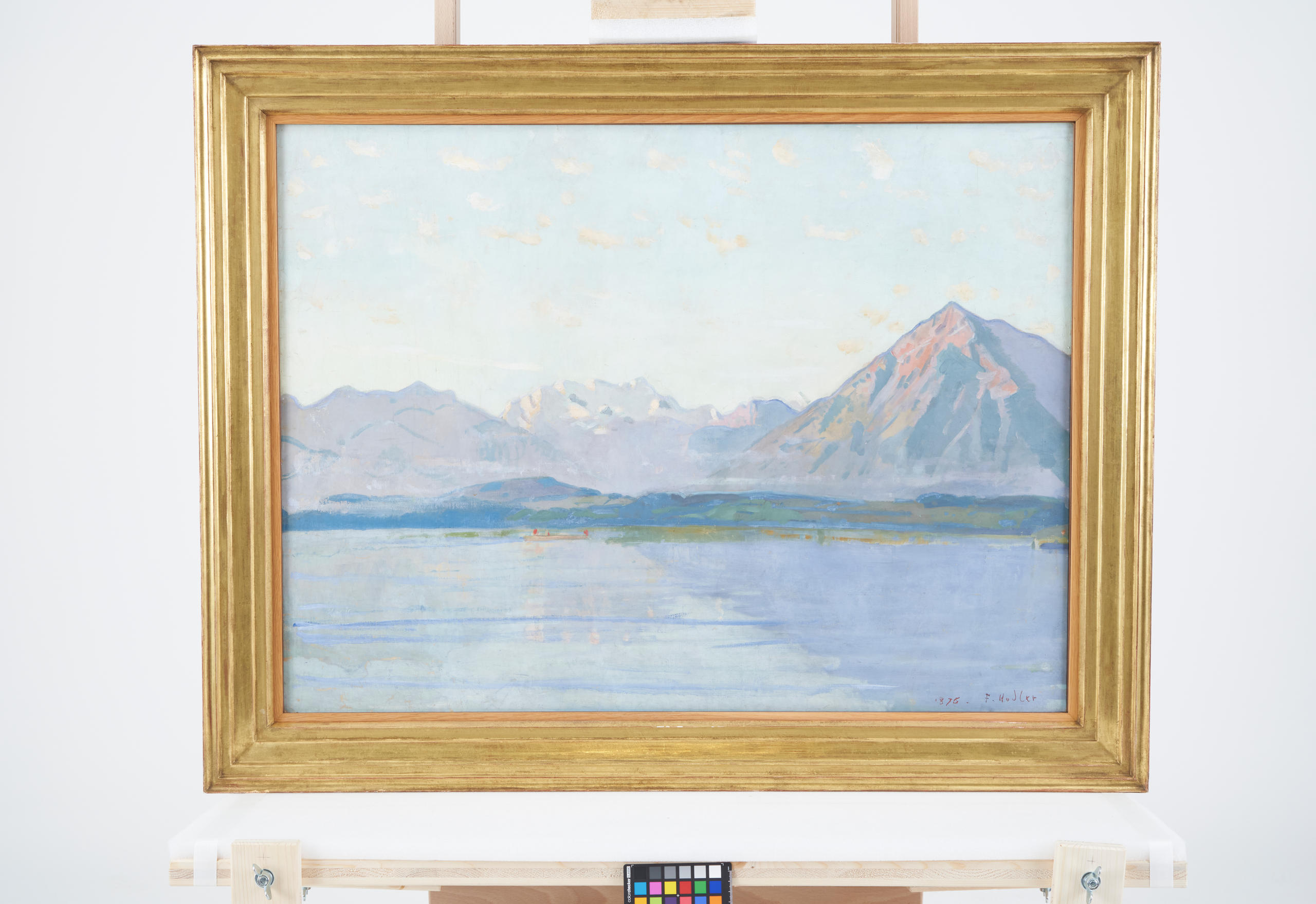 Gemälde Ferdinand Hodler, Thunersee mit Blueemlisalp und Niesen, 1887