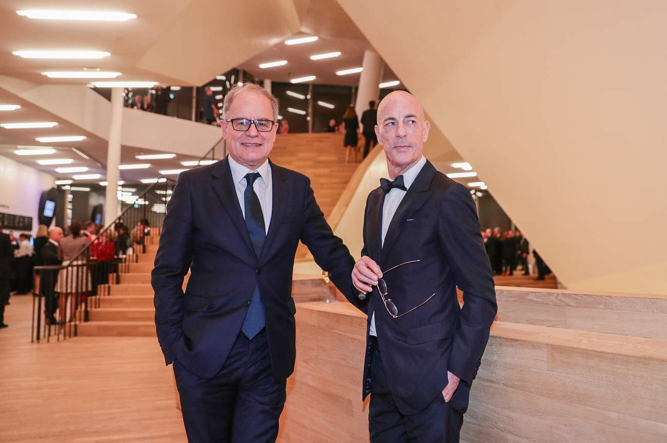 Jacques Herzog und Pierre de Meuron an der Eröffnung der Elbphilharmonie in Hamburg.