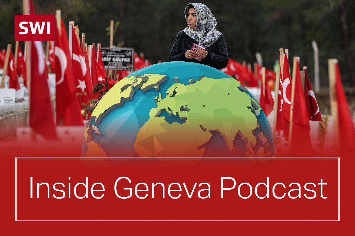 Picture of woman in Turkey over Inside Geneva podcast logo