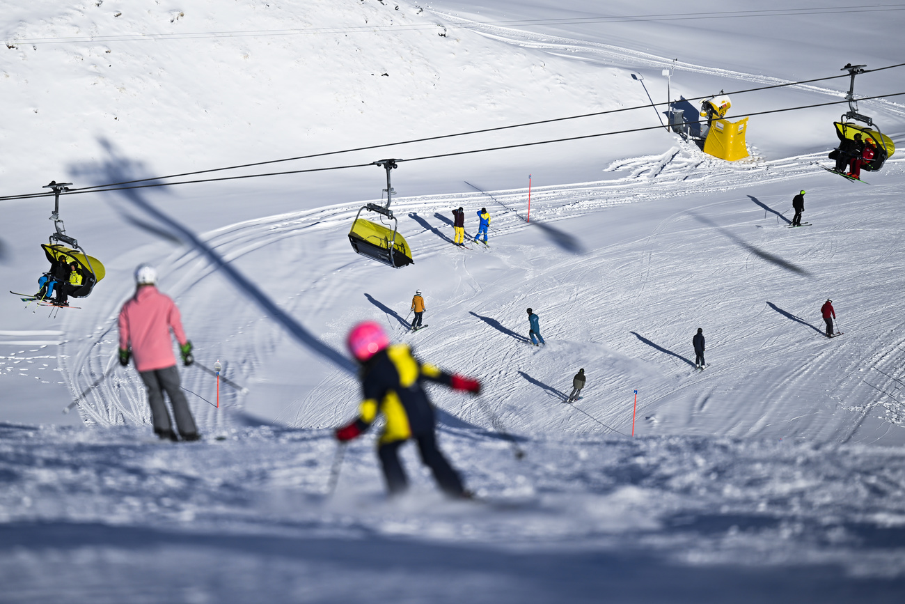 Skiiers in Davos