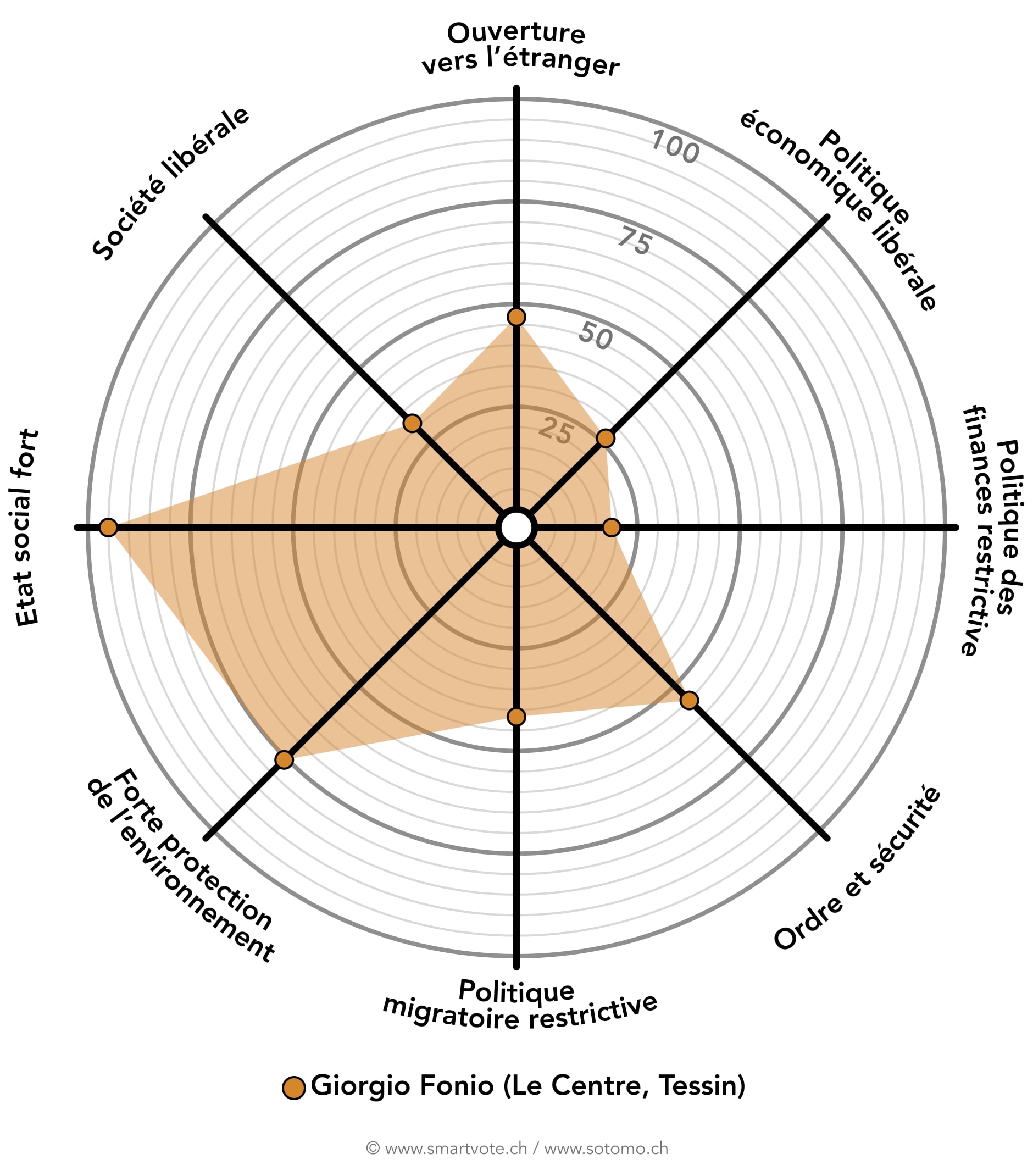 graphique sous forme de toile d'araignée