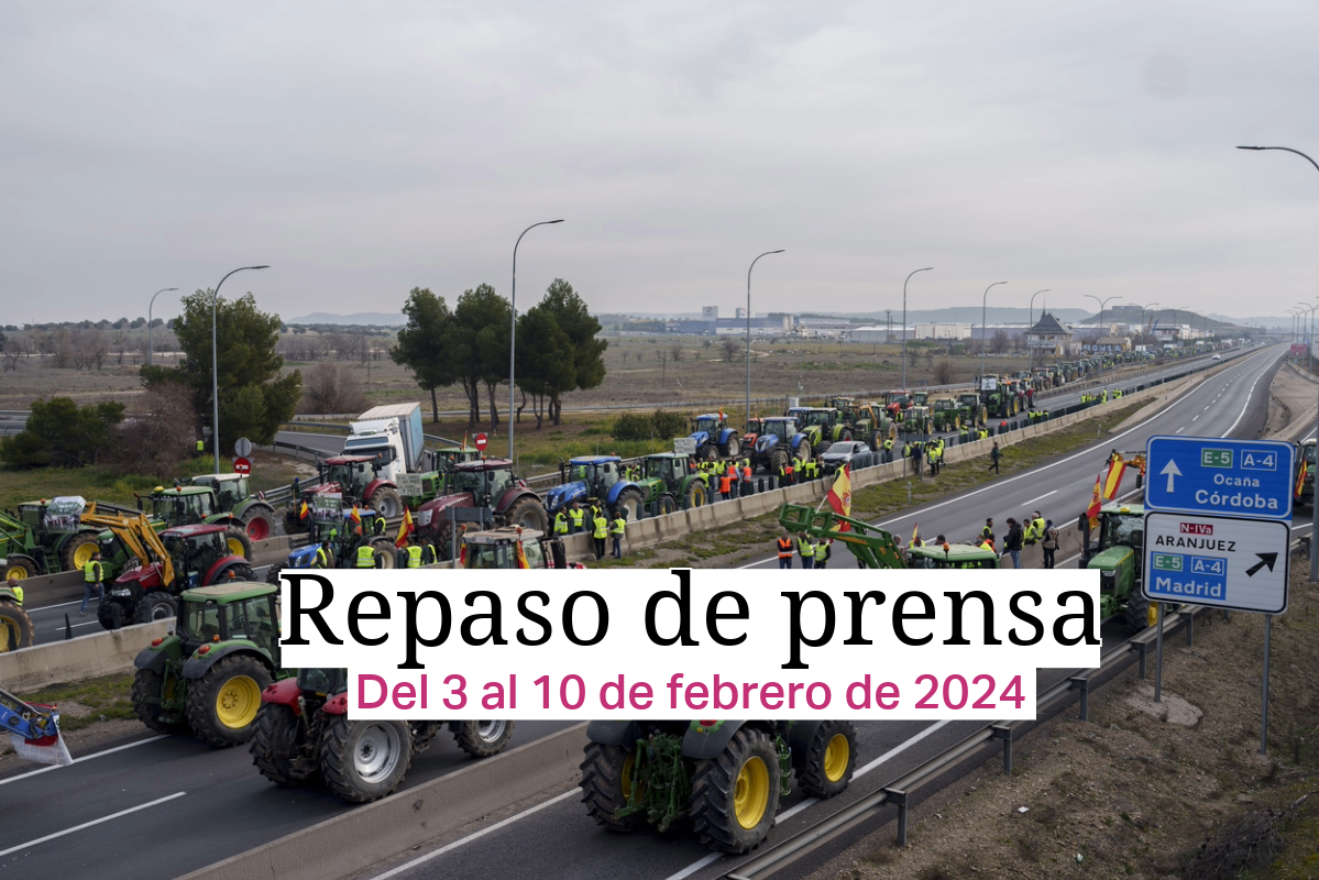 foto de la huelga de tractores de los agricultores en España