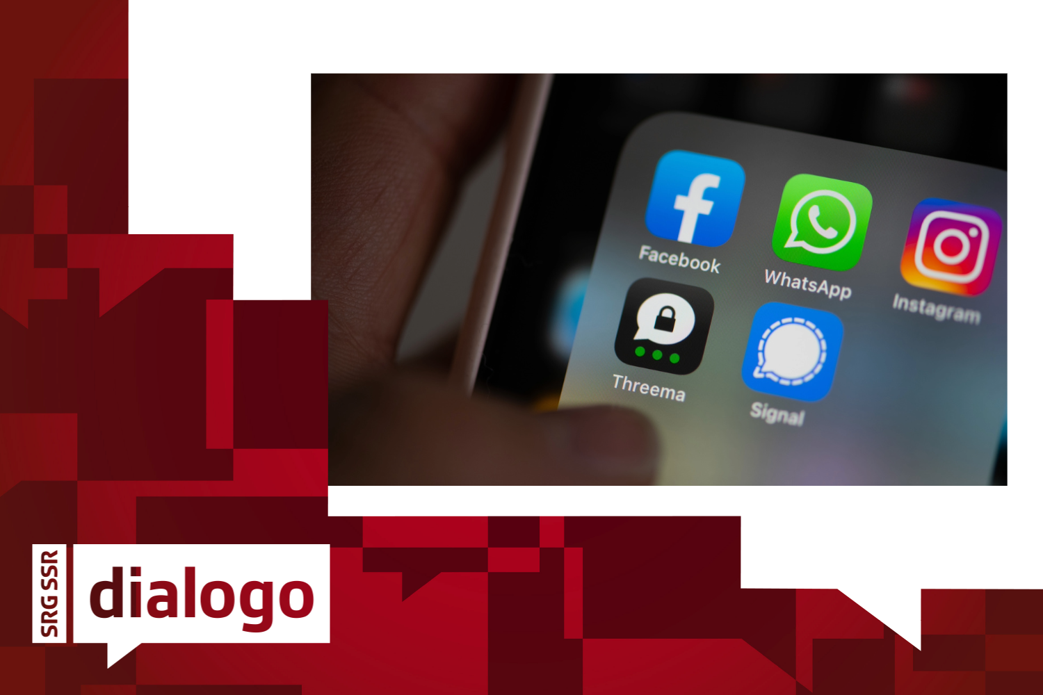 Le applicazioni di messaggistica istantanea e social media su uno smartphone
