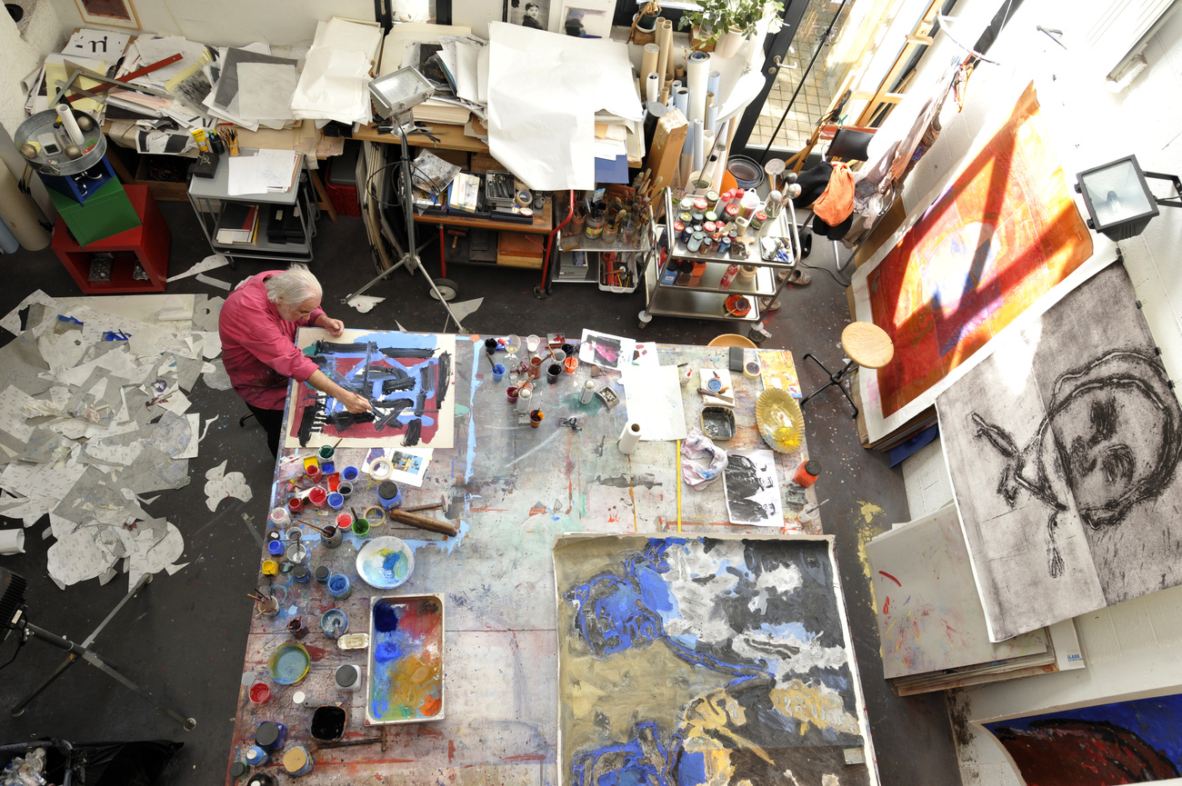 Roger Pfund in his Studio