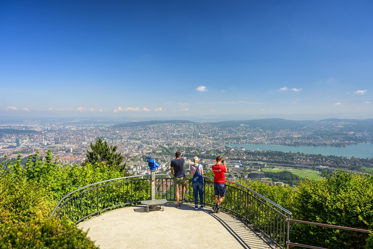 Blick vom Uetliberg auf die Stadt Zürich.