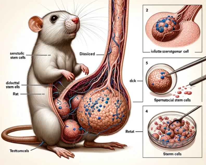 Illustration montrant un rat disséqué