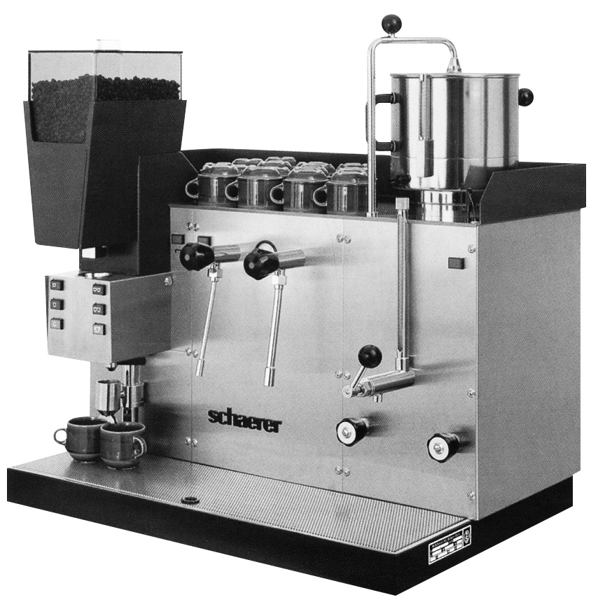 Eine der ersten vollautomatischen Kaffeemaschinen