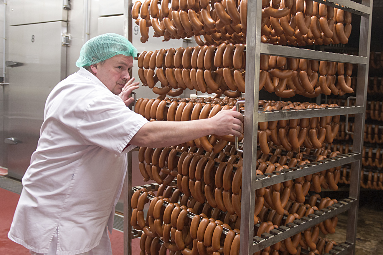 Cervelats in der Cervelatfabrik