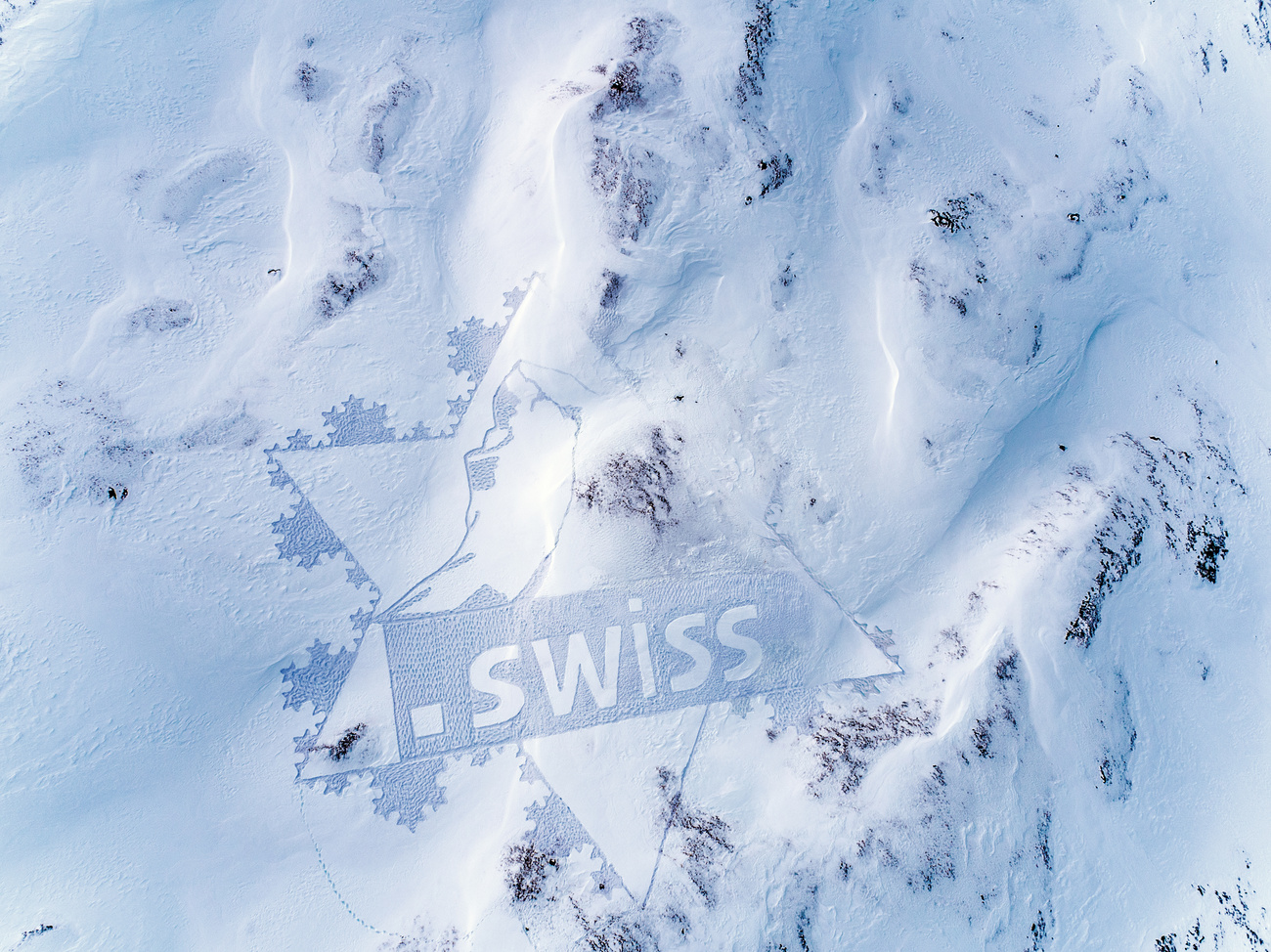.swiss written in the snow