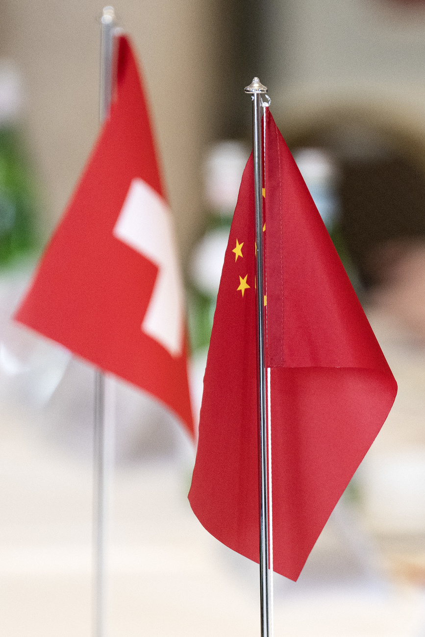 Swiss and Chinese flag