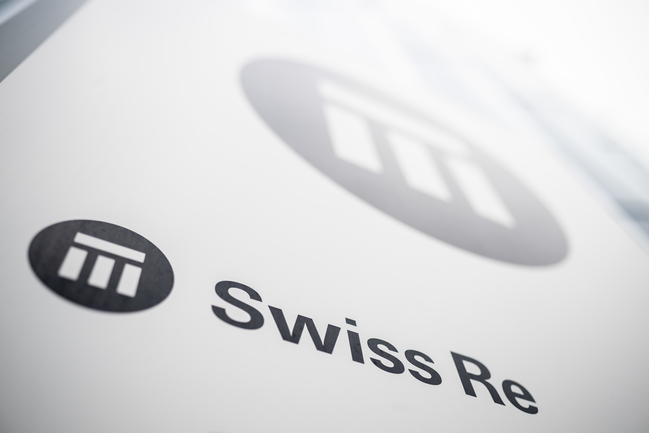The logo of the insurance company, Swiss Re
