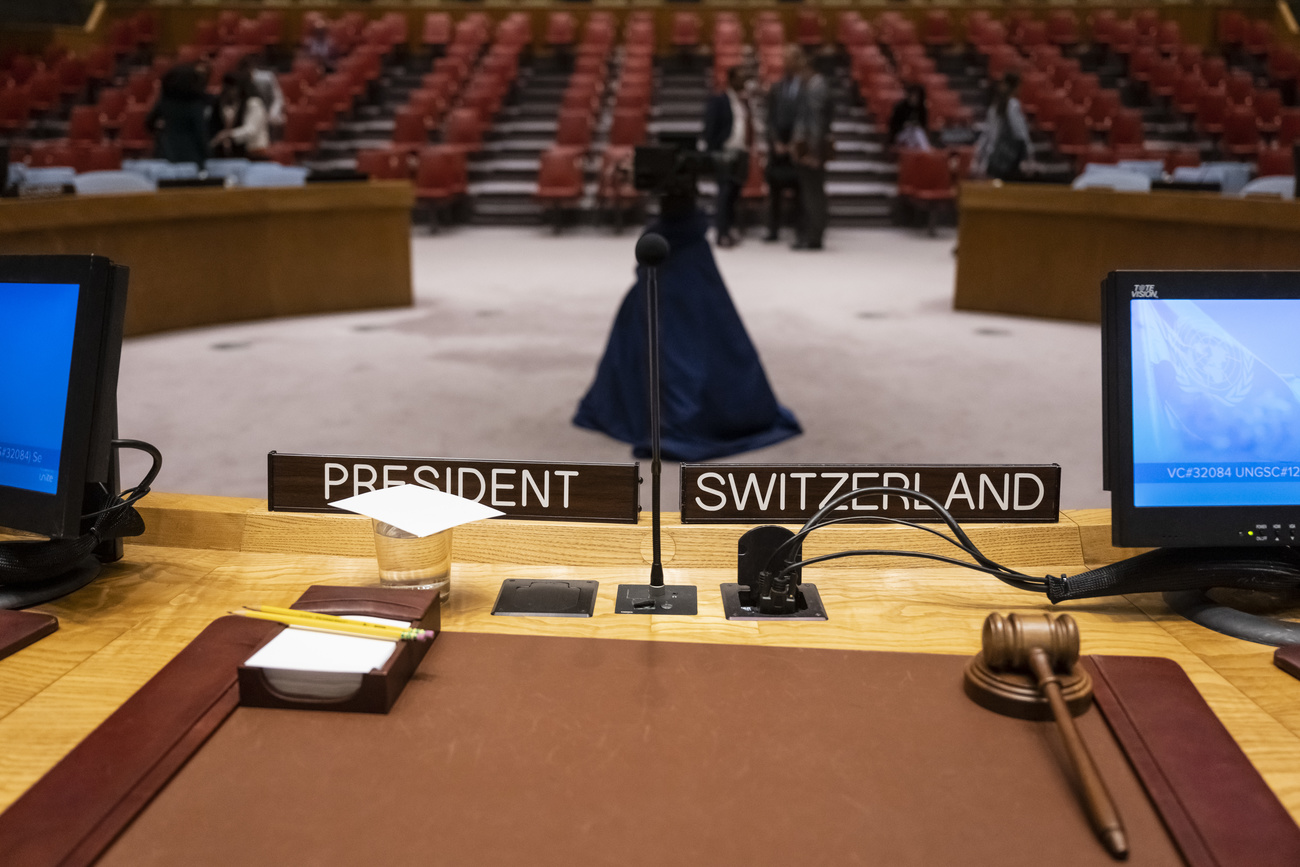 Il seggio svizzero al Consiglio di sicurezza dell'ONU.