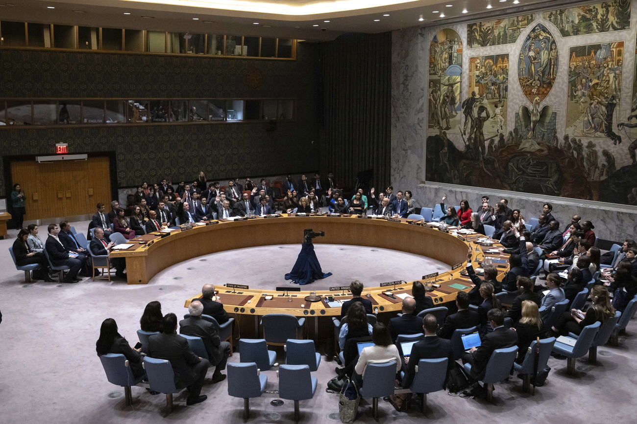 La sala del Consiglio di Sicurezza dell'ONU a New York.