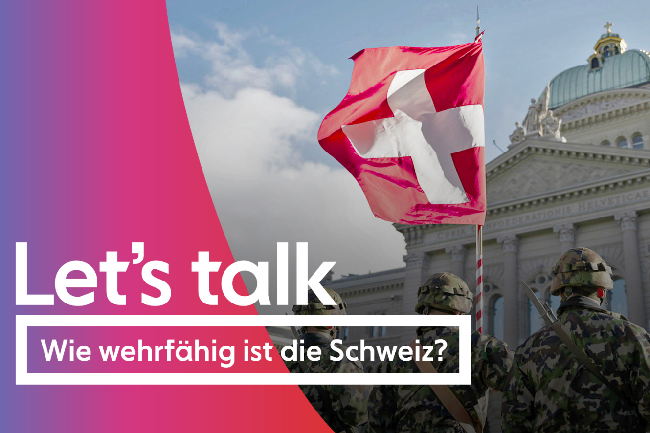 Schweizer Flagge Lets Talk Logo
