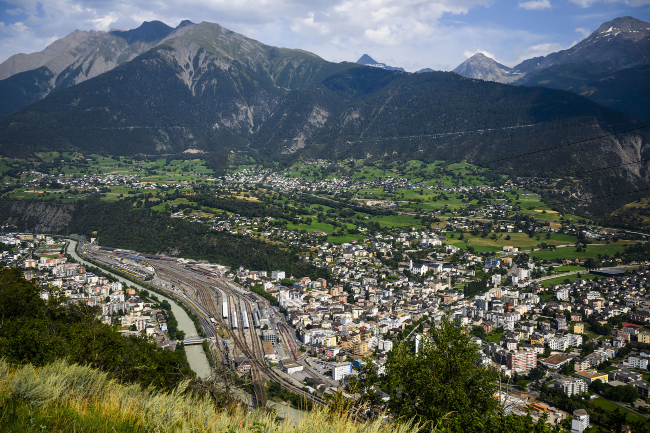 View of canton valais from above
