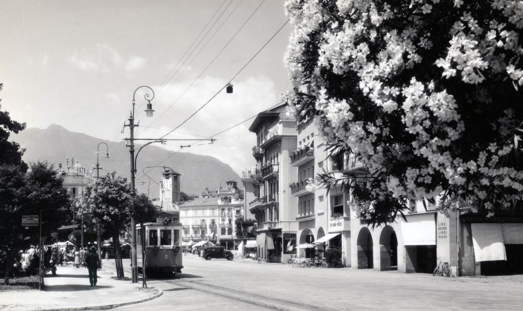 Tramway dans les rues de Locarno dans les années 1950