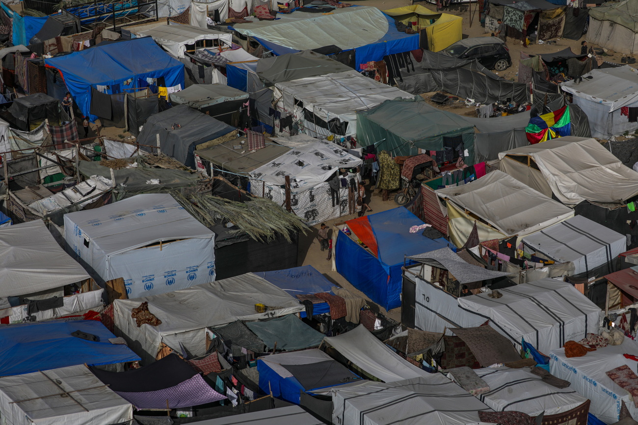 A camp for internally displaced Palestinians who fled from Rafah and northern Gaza Strip.