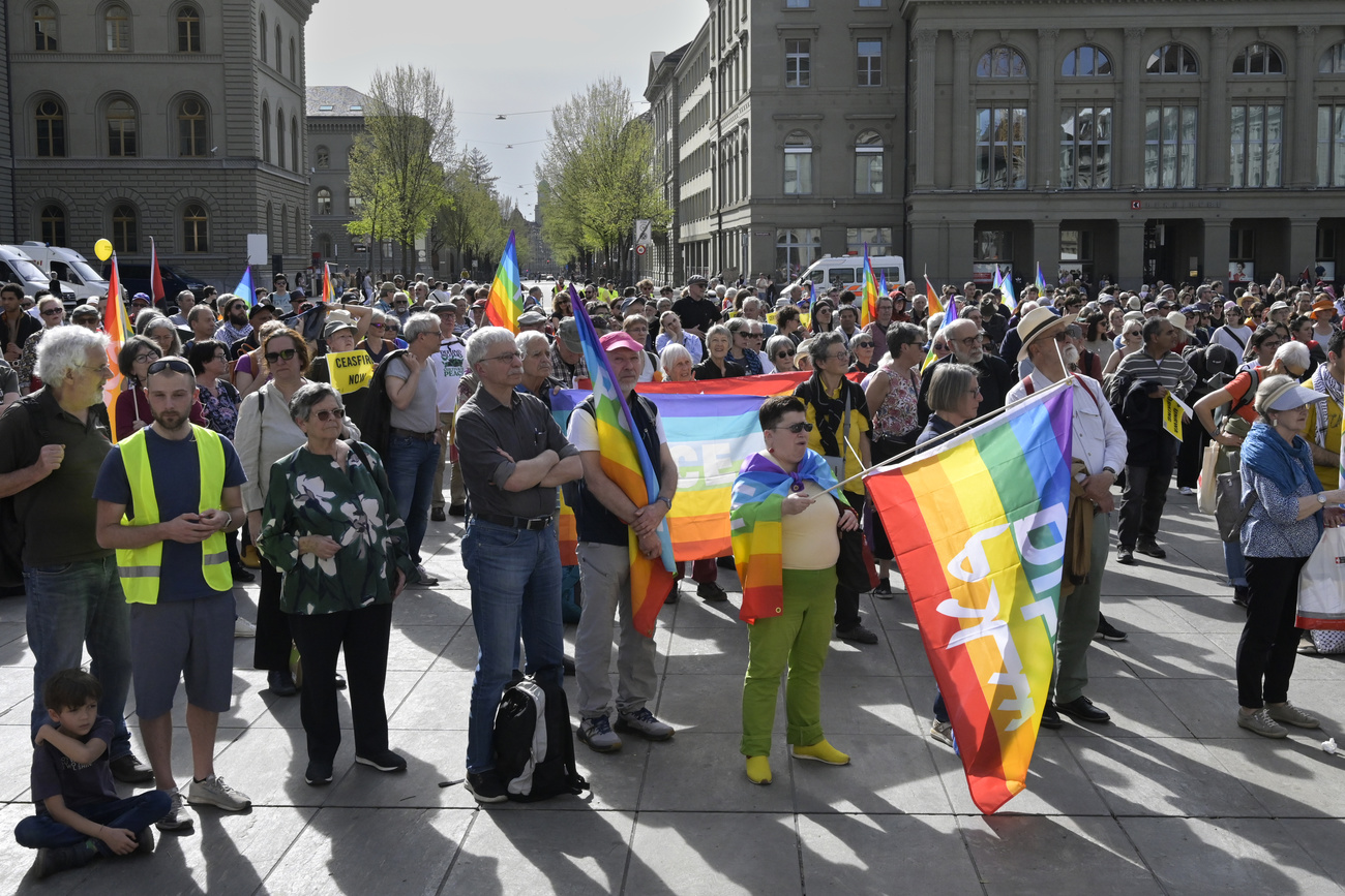 Protesters in the Swiss capital city, Bern.