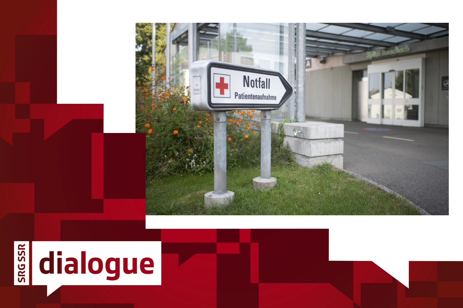Un panneau "Urgence" près de l'hôpital de Rorschach, pris le mercredi 16 septembre 2020 à Rorschach.