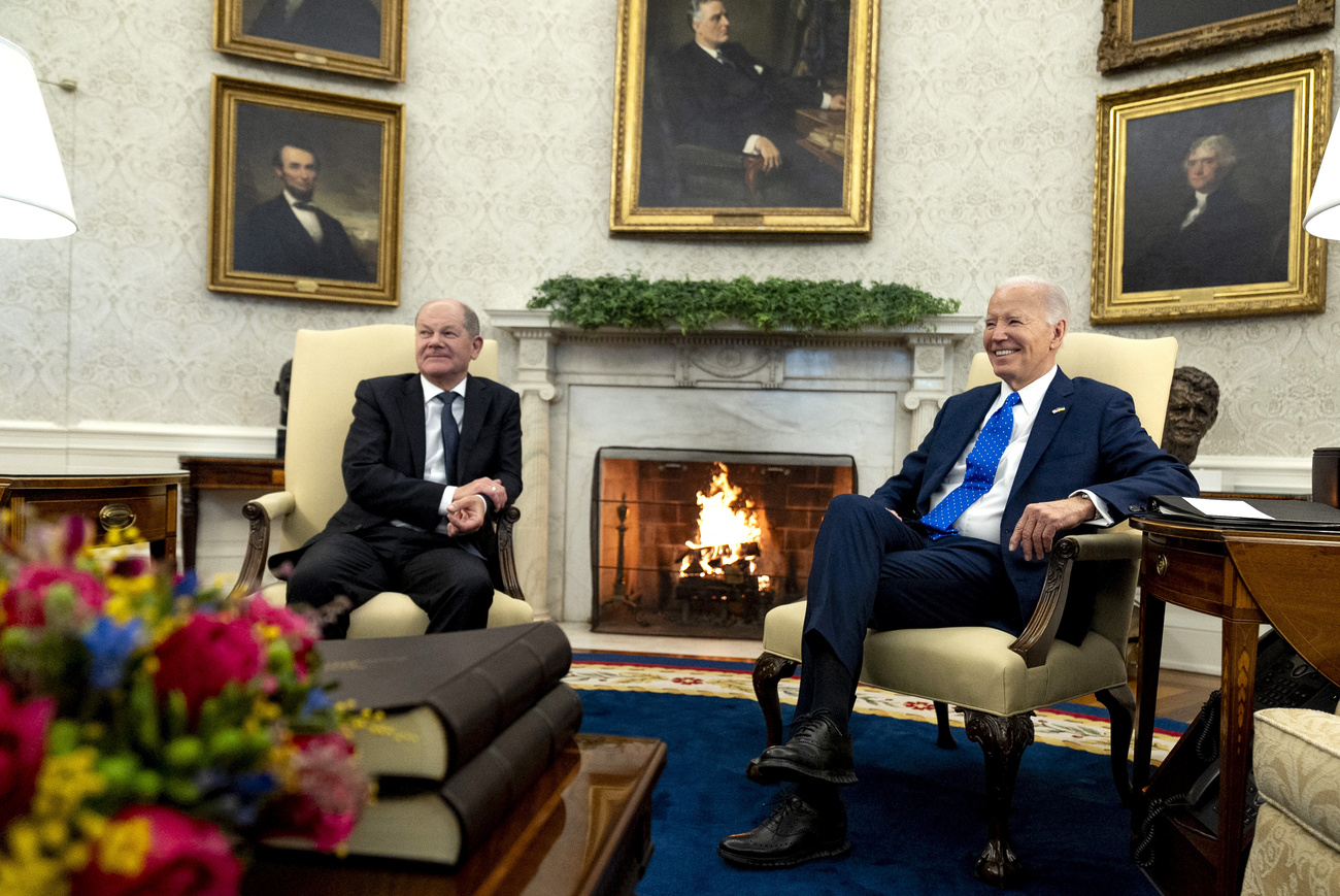 Biden e Scholz in un incontro alla Casa Bianca del febbraio 2024.