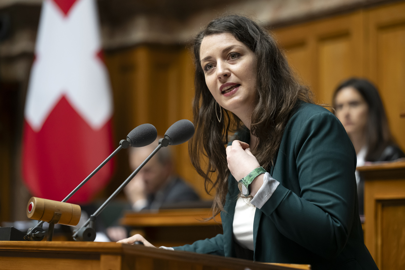 Léonore Porchet am Rednerpult