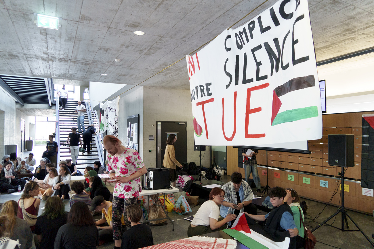 ISRAEL PALAESTINA KONFLIKT, KRIEG, KUNDGEBUNG, SOLIDARITAET PALAESTINA, UNIVERSITAET GENF,