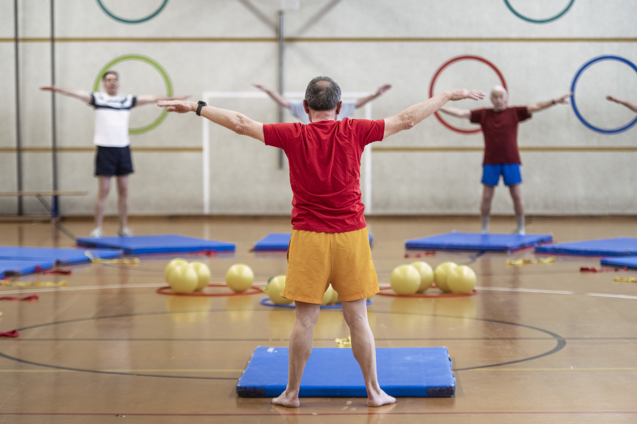 Old people exercising