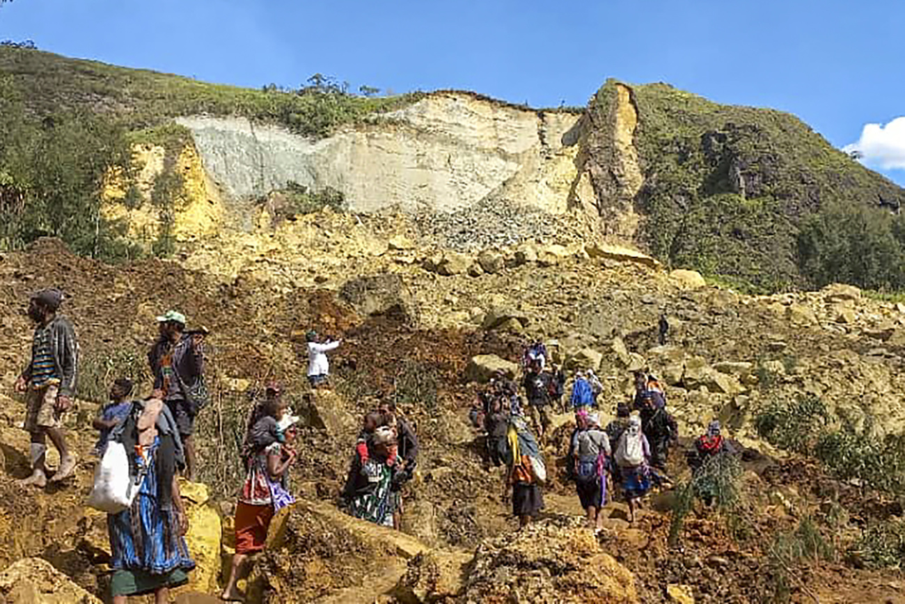 La zona colpita dalla frana.