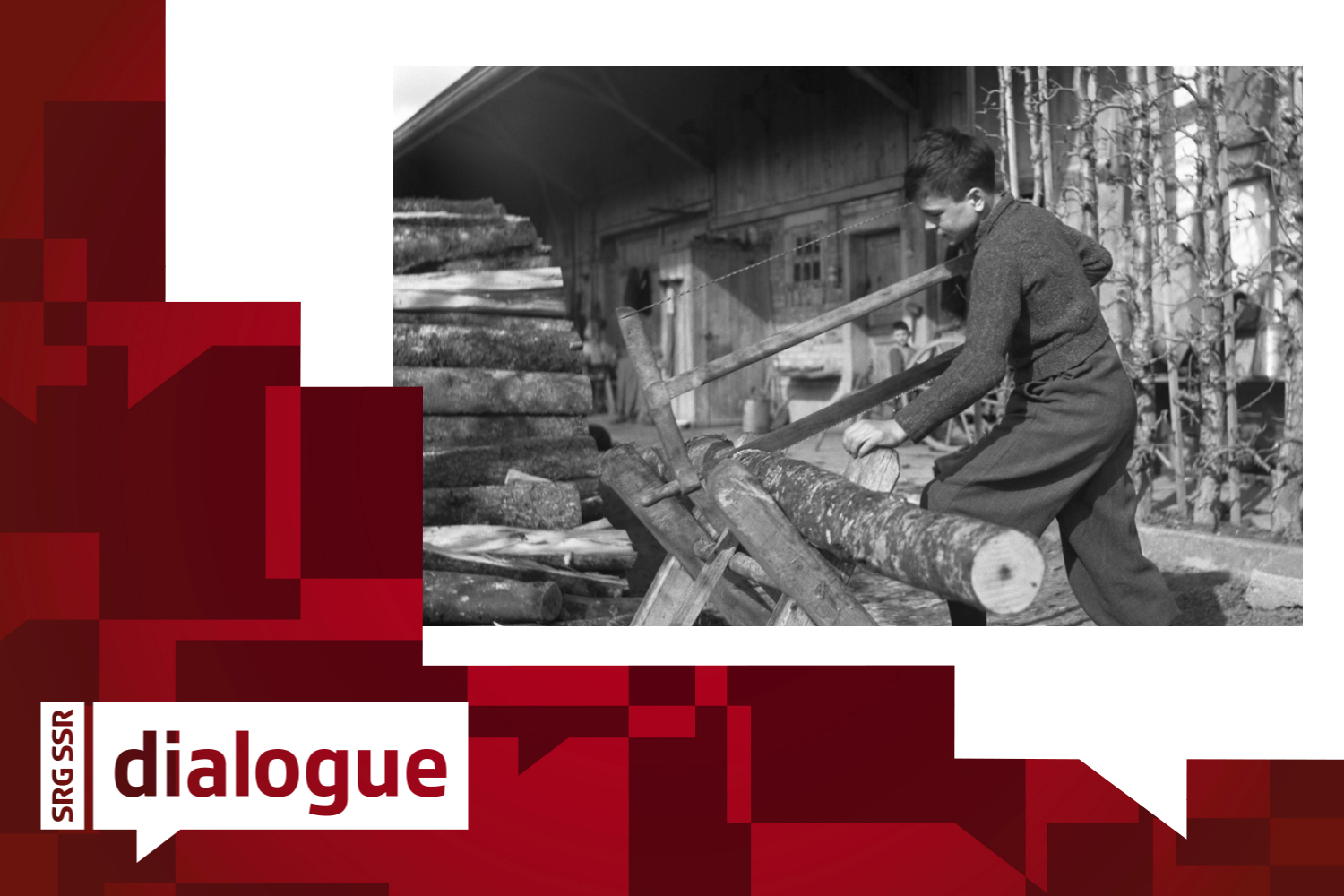 Photograph of a contrac child at work, taken in 1945.