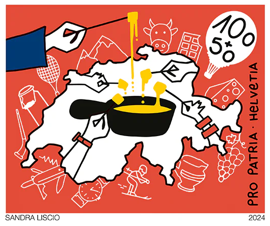 die briefmarke mit dem caquelon