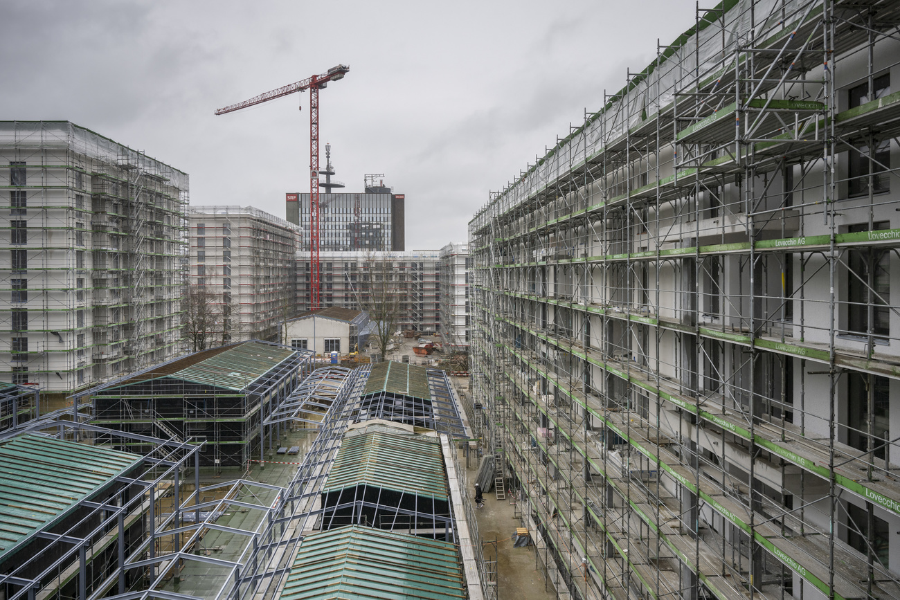 Il complesso immobiliare in corso di realizzazione a Leutschenbach (Zurigo).