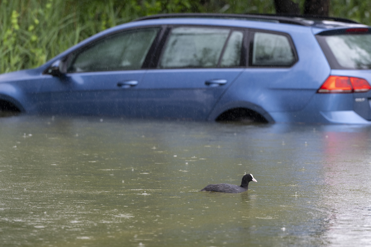 car under water
