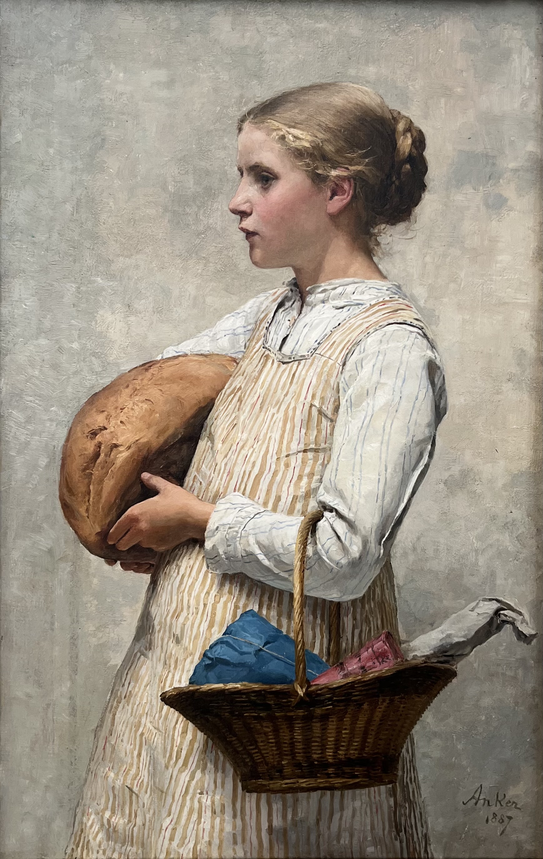 "Mädchen mit Brot" von Albert Anker (1887)