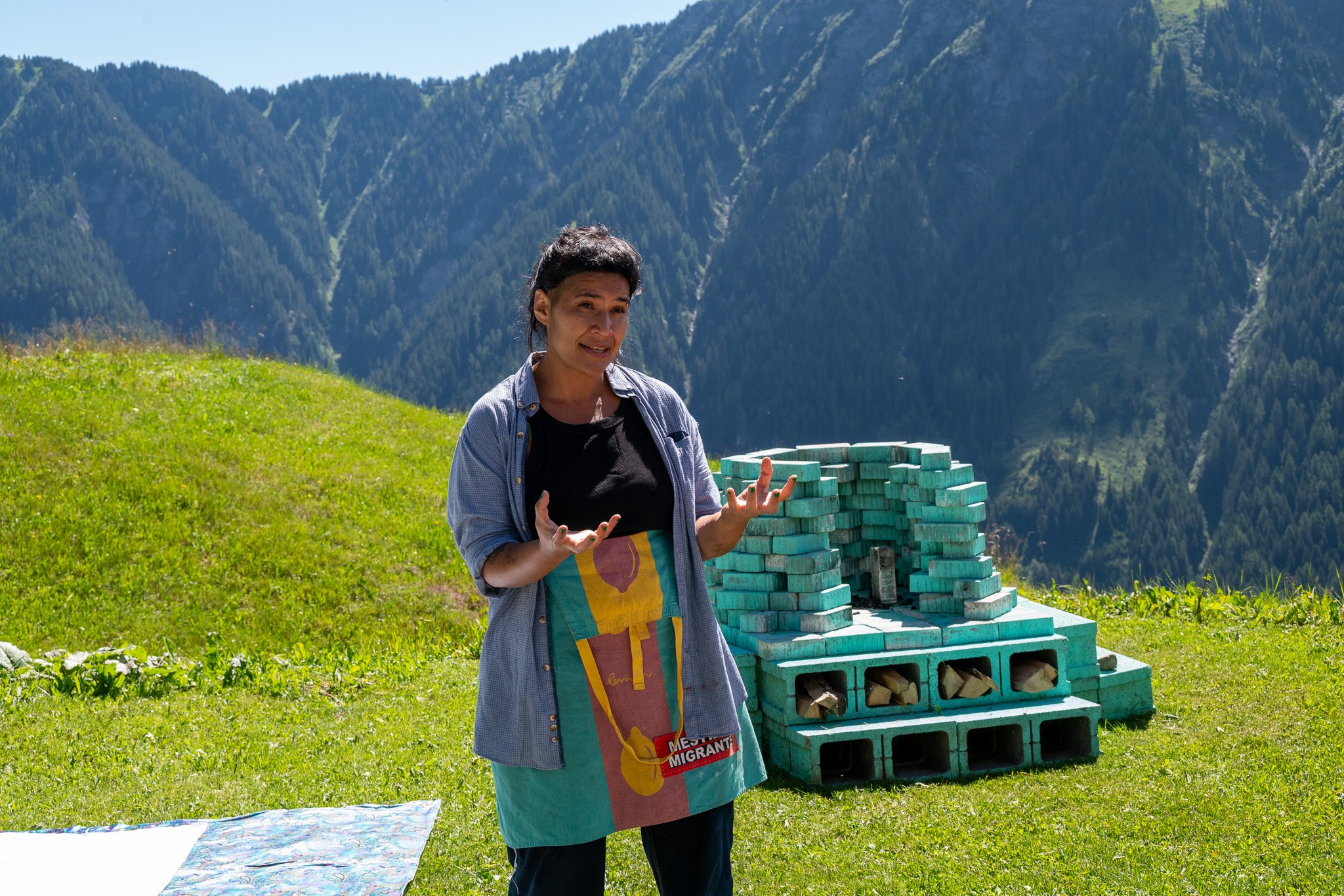 Uma mulher nos Alpes