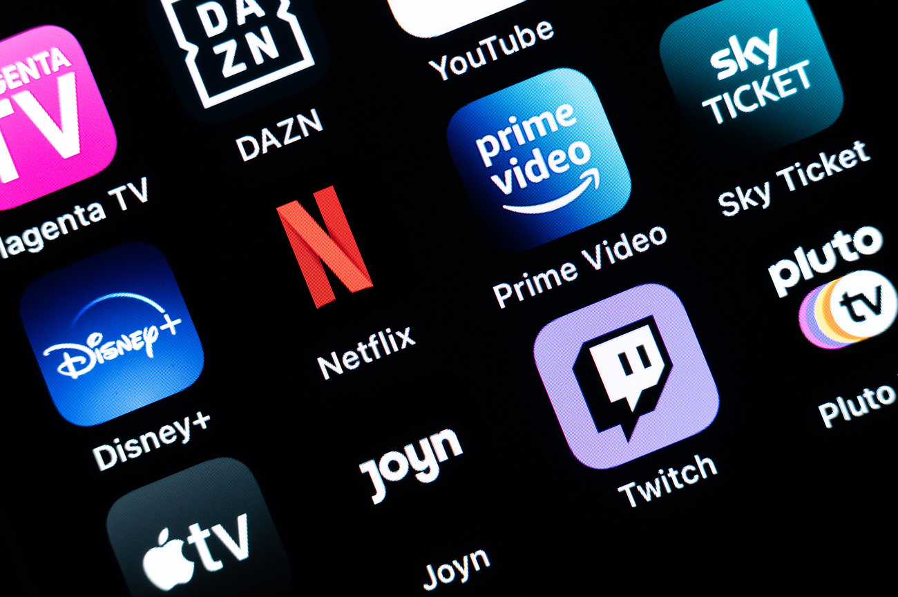 schermata di smartphone con icone di app di streaming