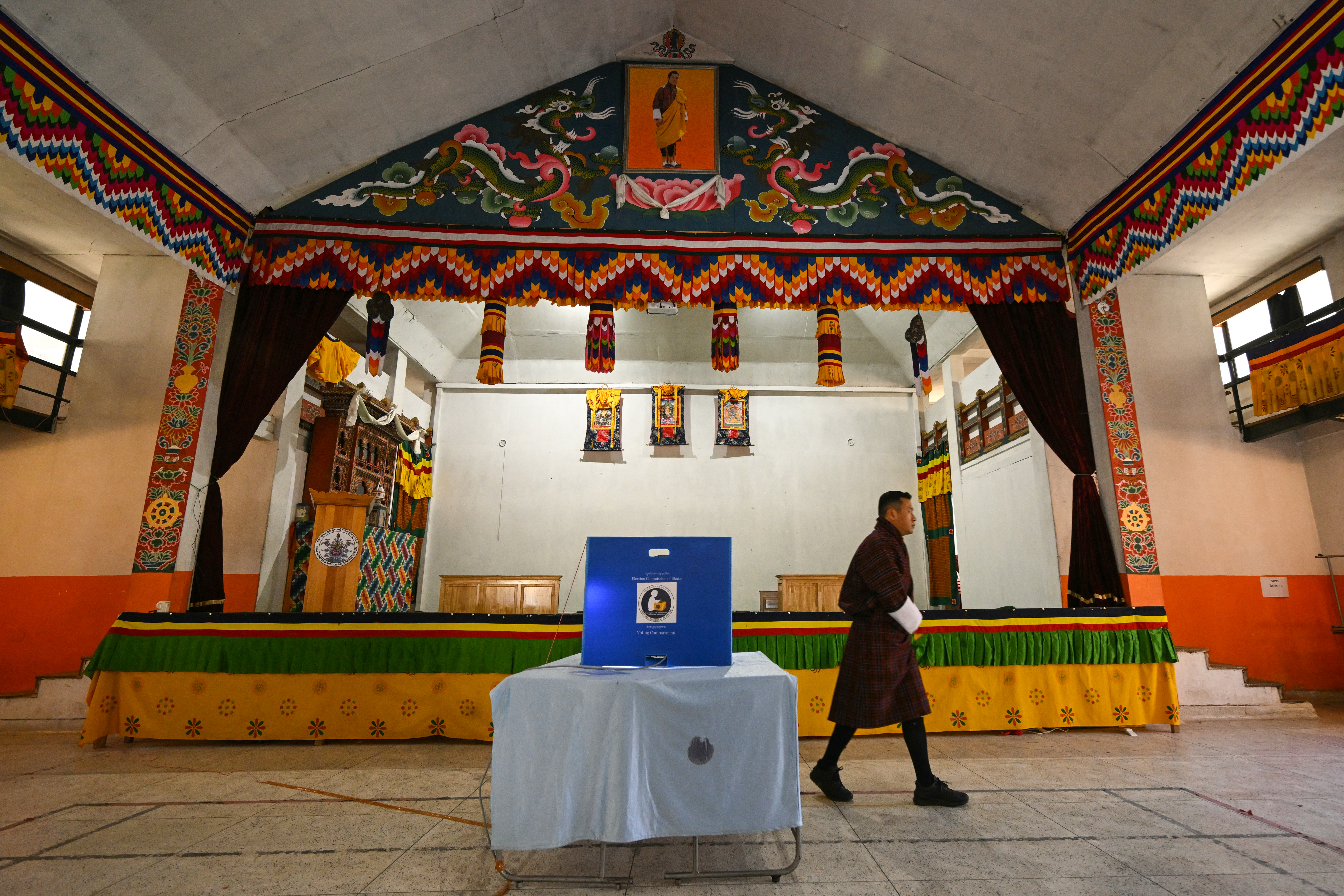 A polling station in Timphu