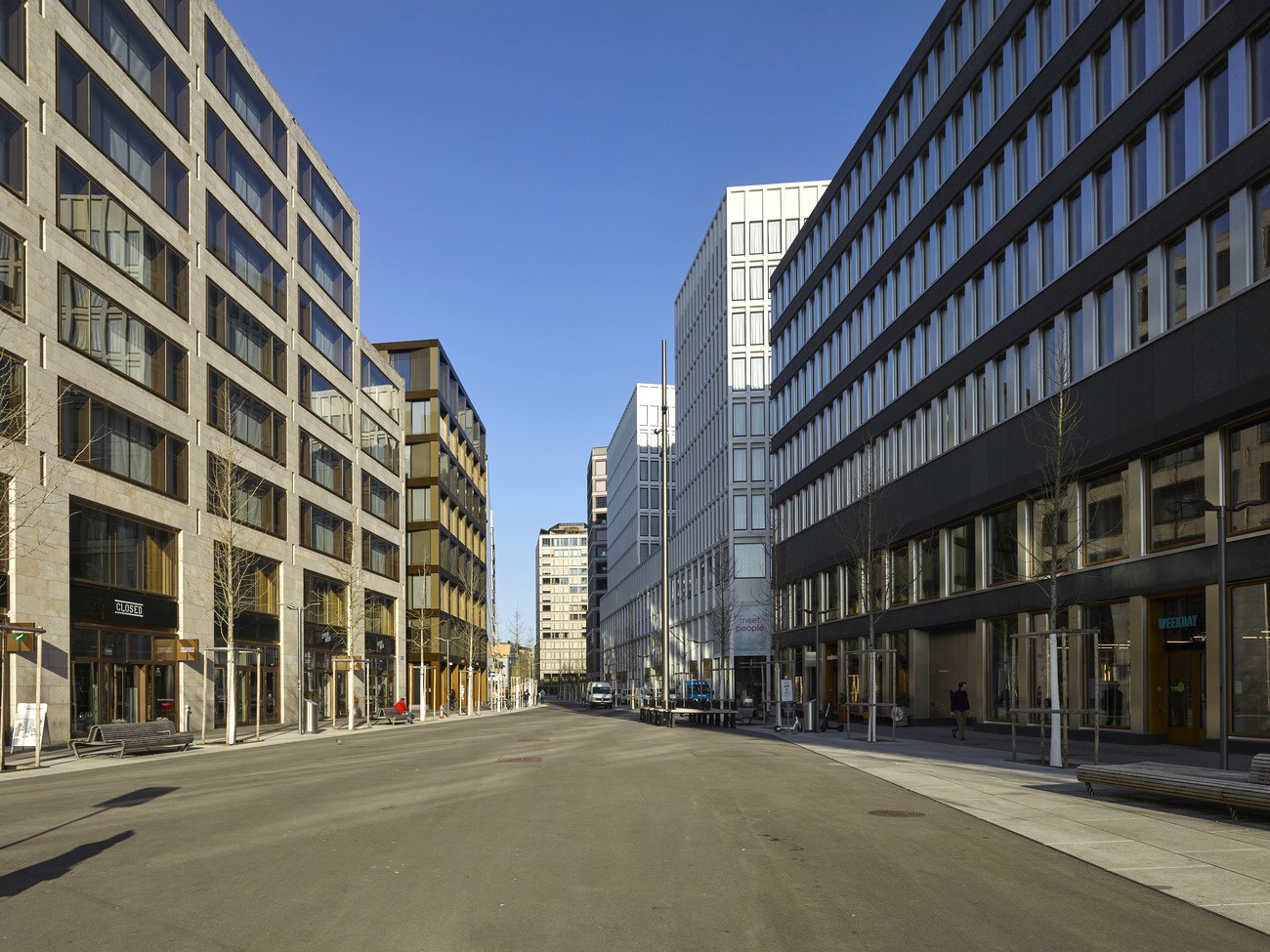 The Europaallee is a district near Zurich Central Station, the construction of which was completed in 2020.