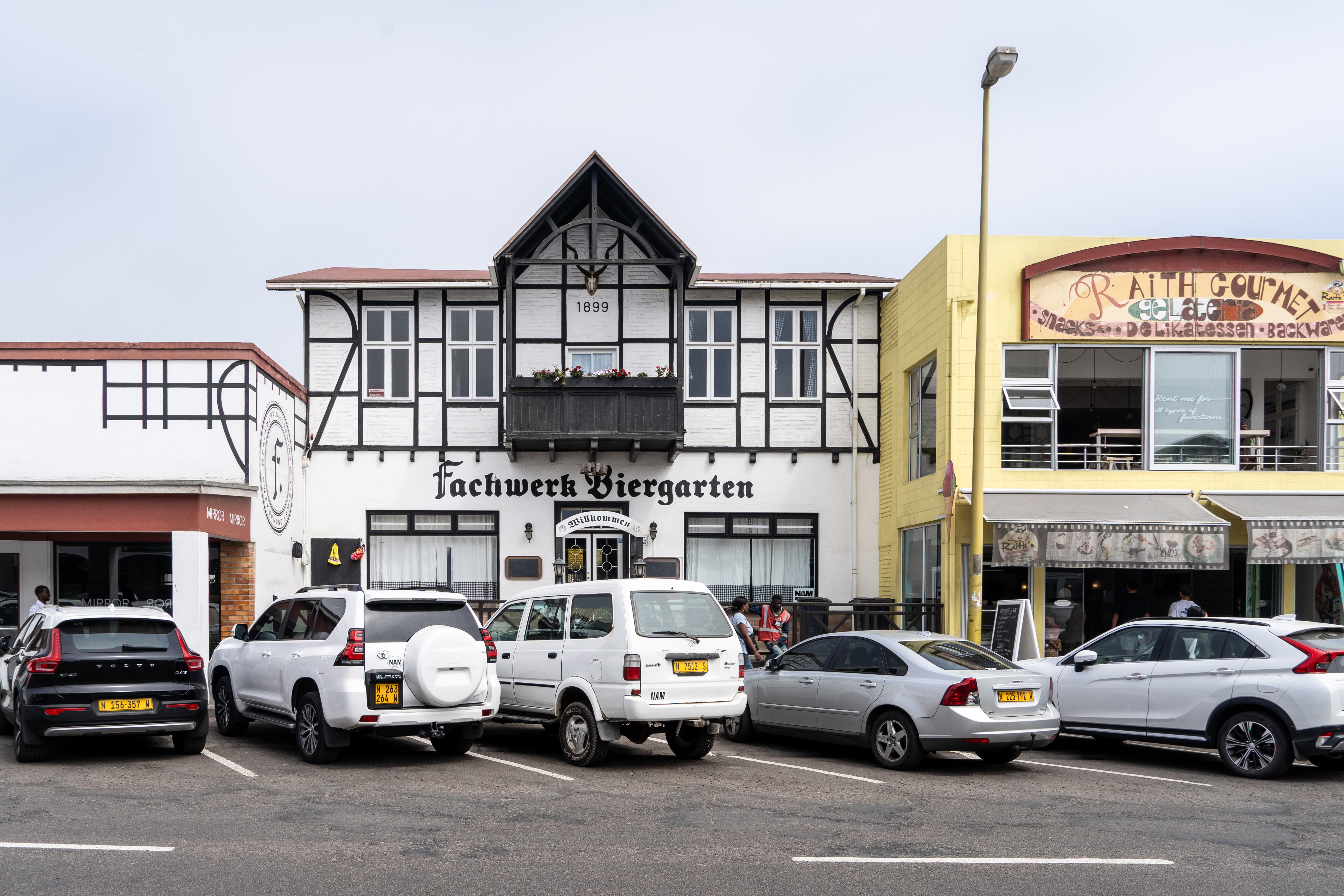 An original half-timbered Bavarian beer hall.