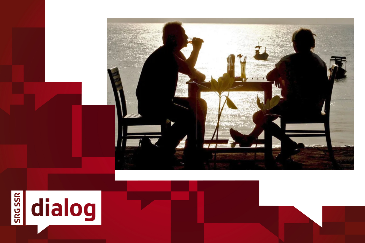 Feierabenddrink bei Sonnenuntergang