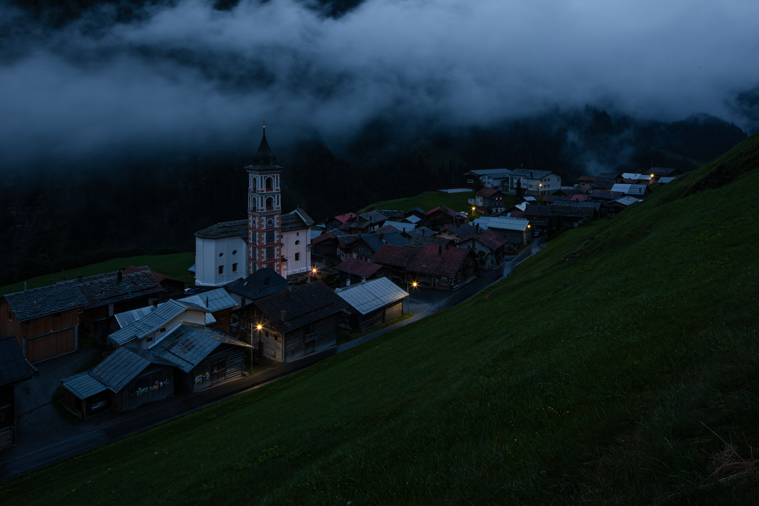 The village Vrin in the mountains of Graubünden