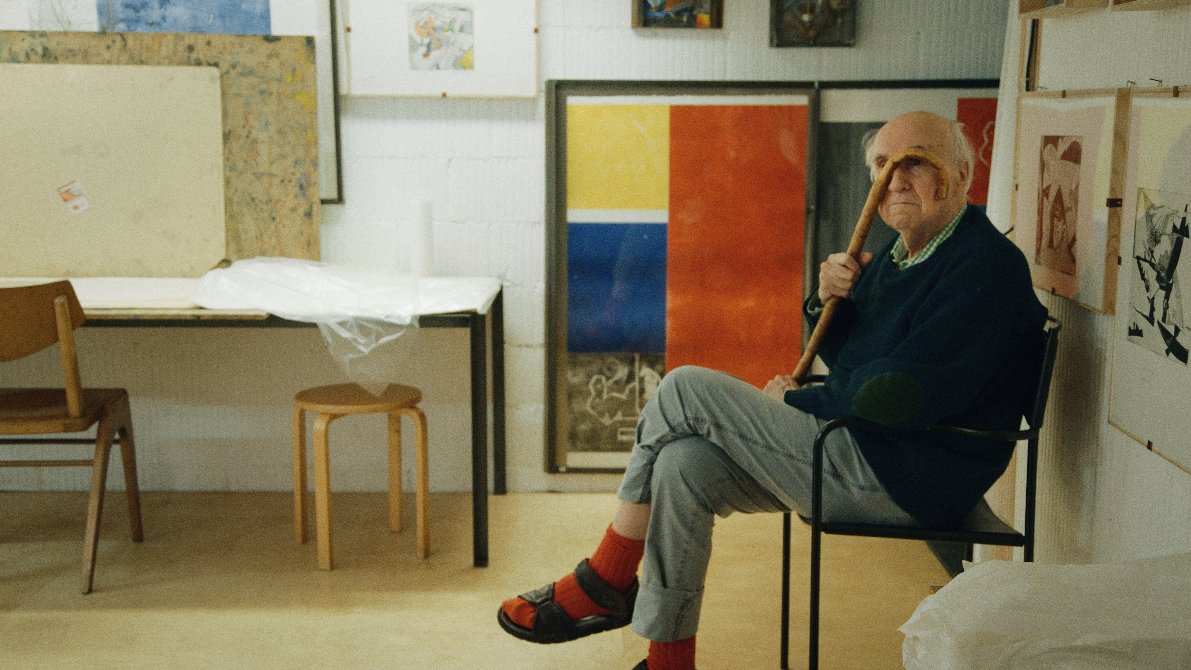 Bryan Cyril Thurston in his studio: the ambivalent depiction of the artist by his son also points to the potentially anachronistic nature of 1970s activist Romanticism.
