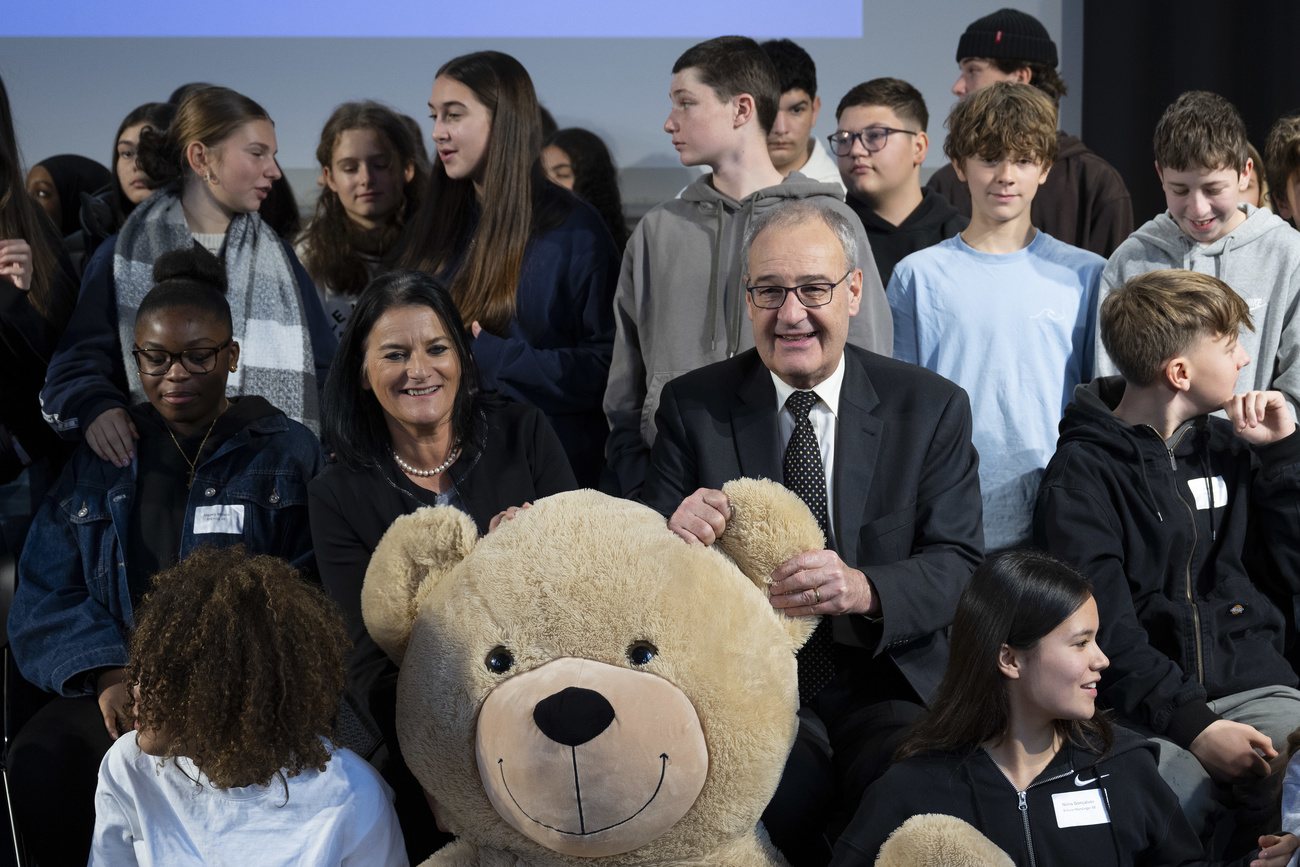 Parmelin with teddy