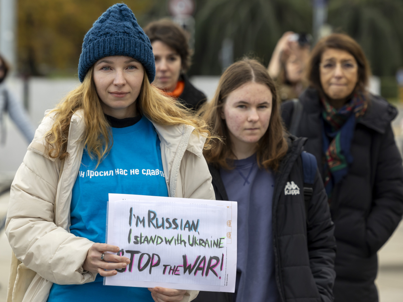 Russian opponents demonstrate in Geneva against the Putin regime