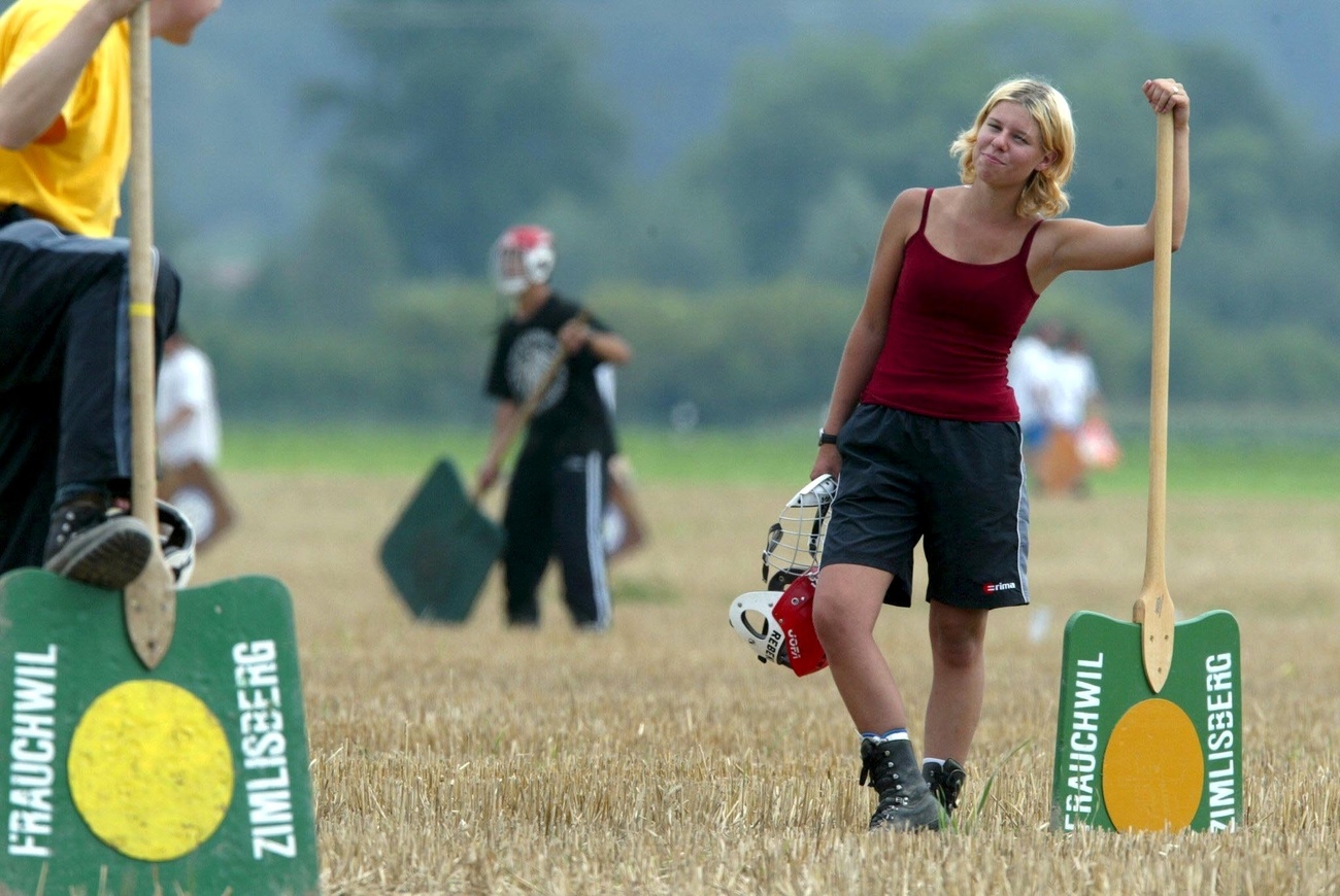 Female Hornussen player